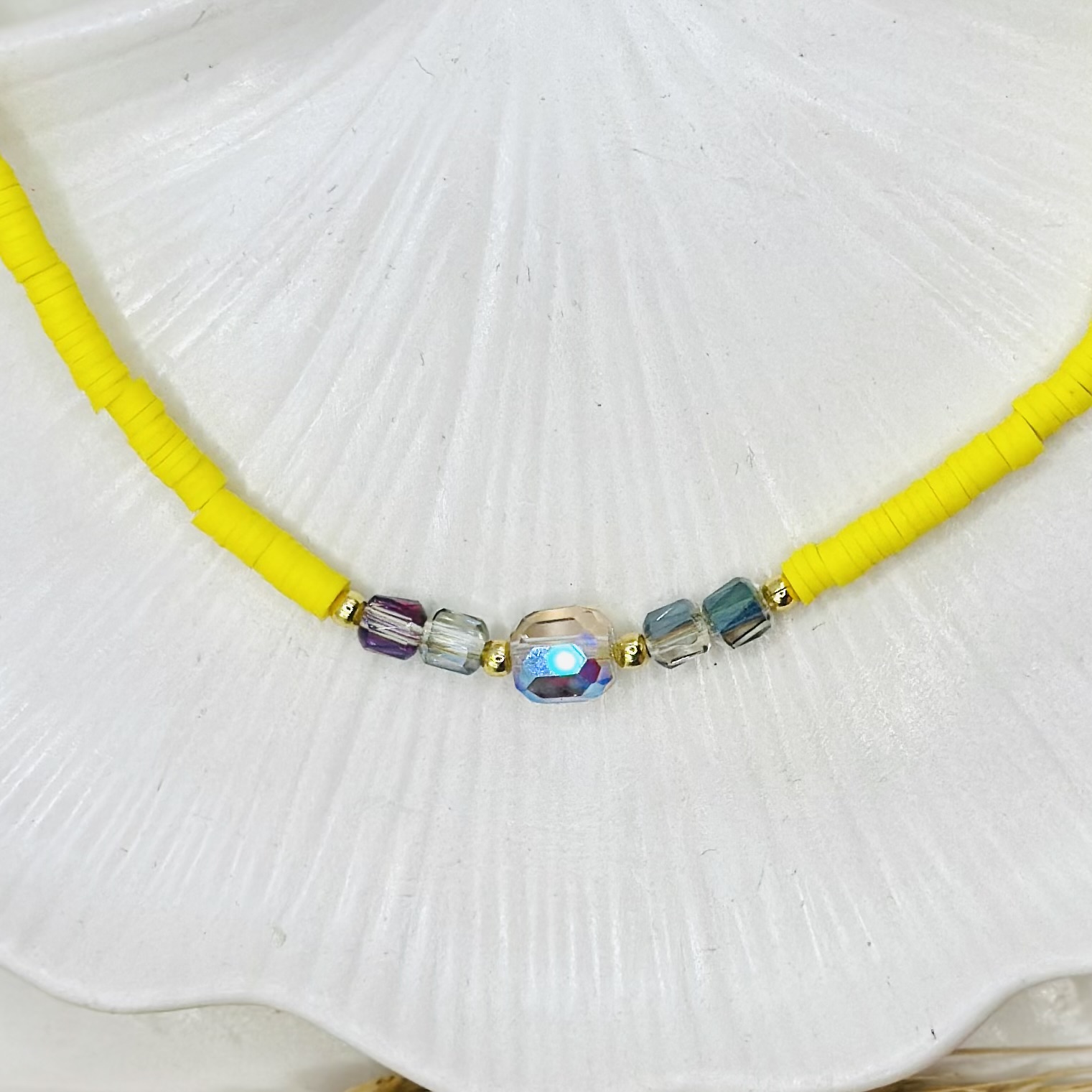 Yellow surfer necklace
