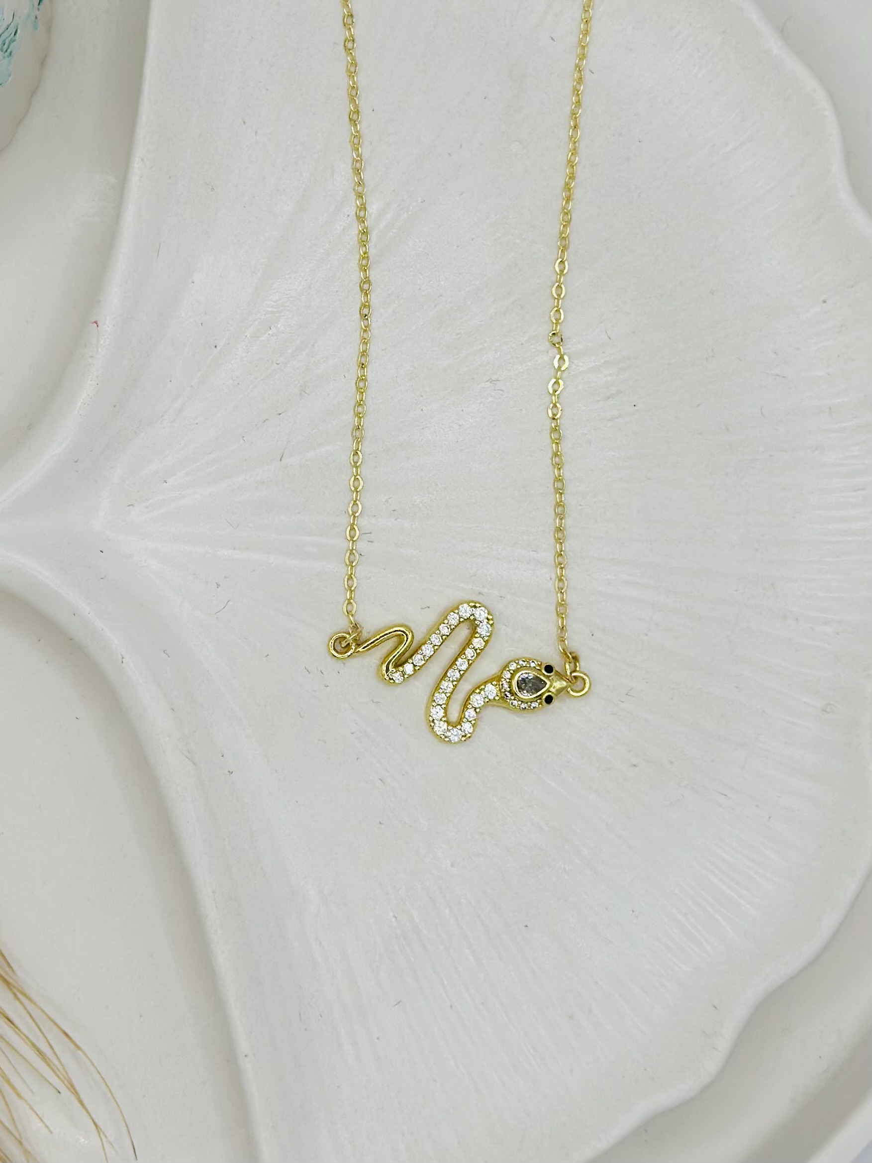 Diamond snake necklace
