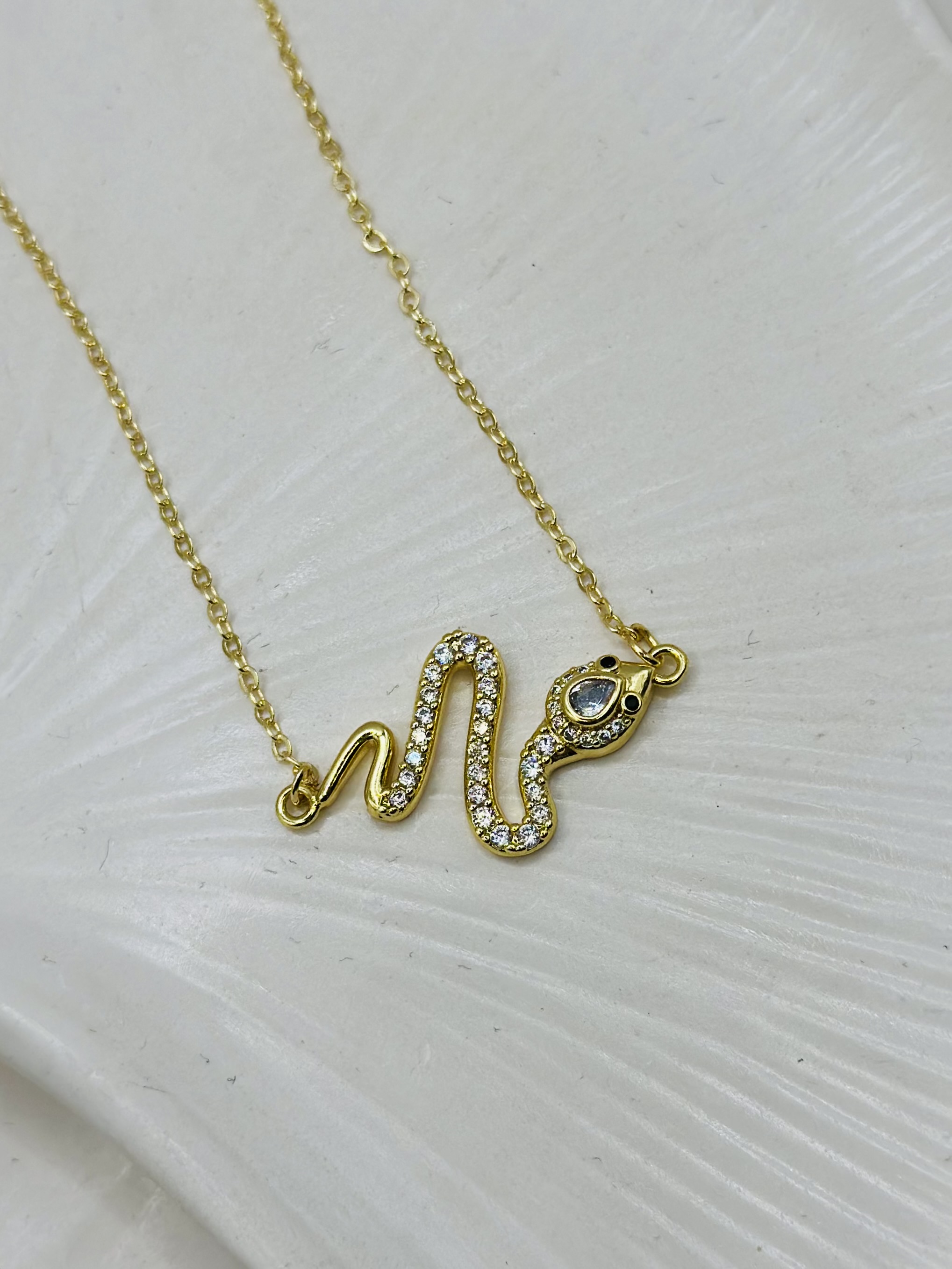 Diamond snake necklace