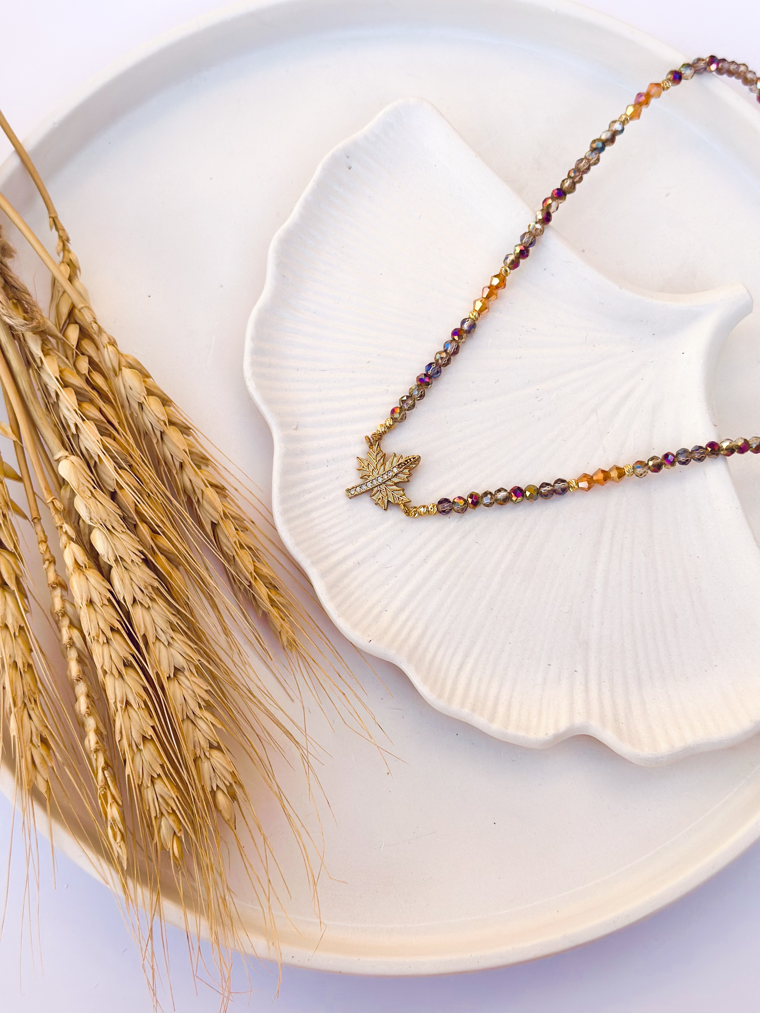 Autumn leaf necklace