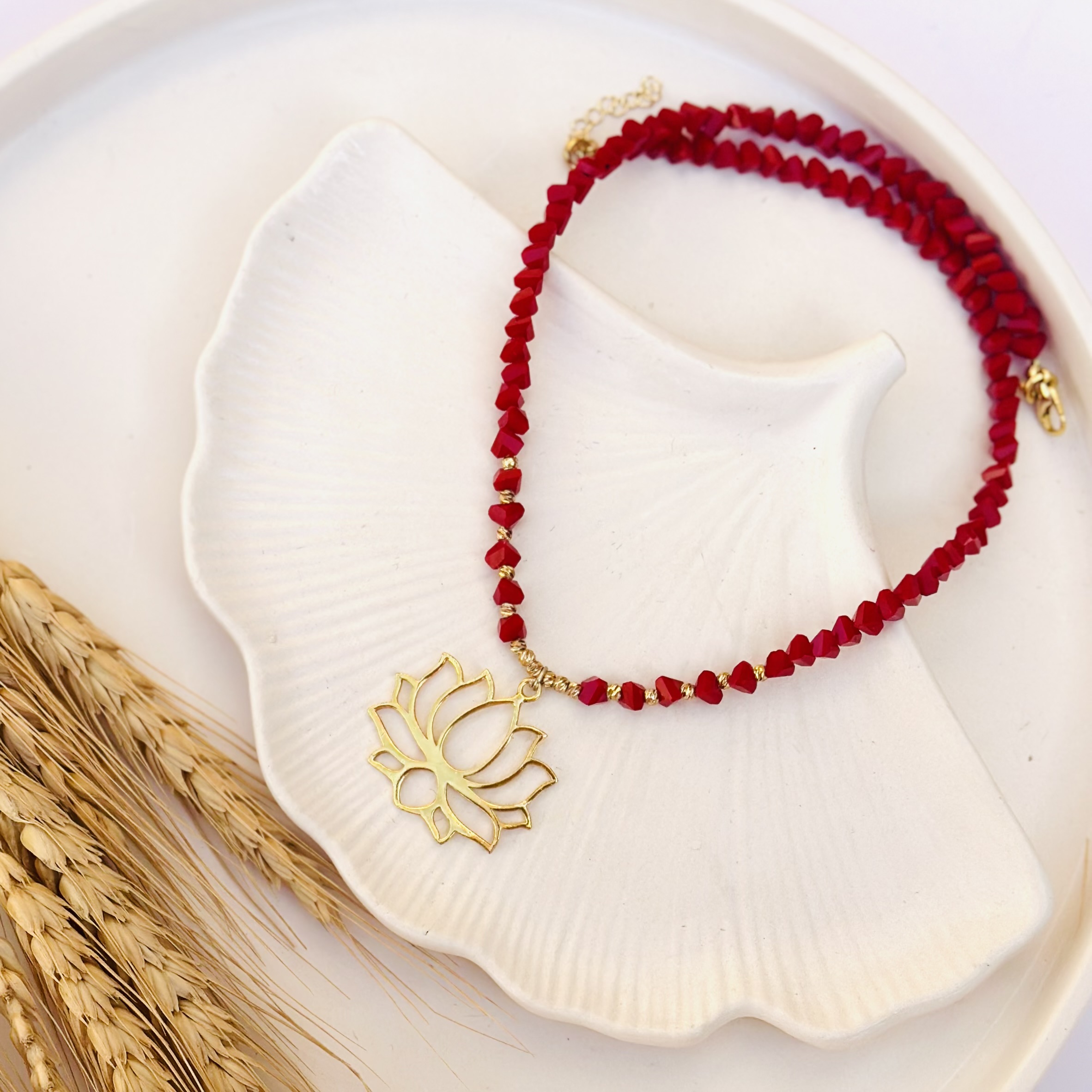 Red Lotus Necklace
