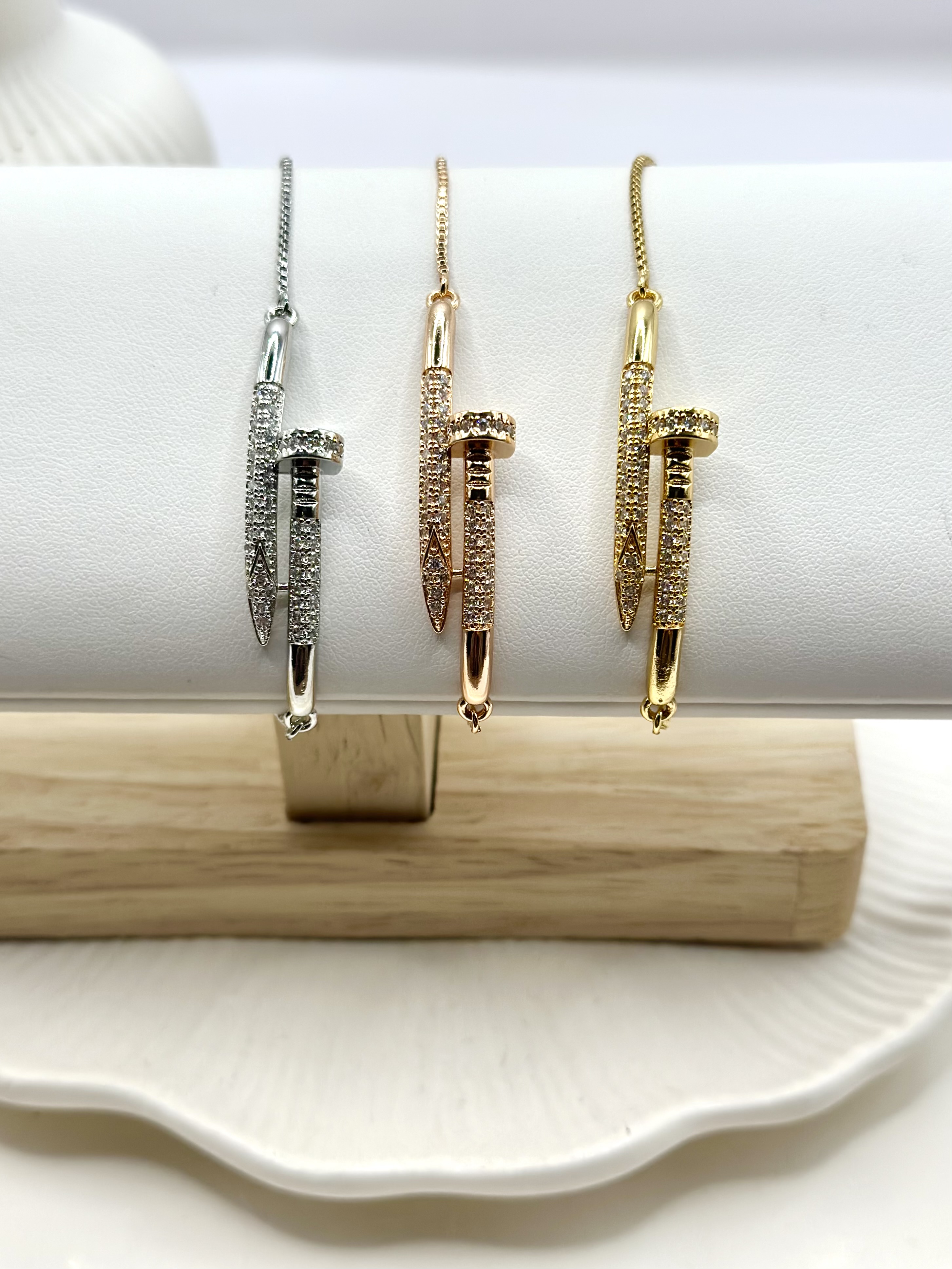 Diamond Nail bracelet Set