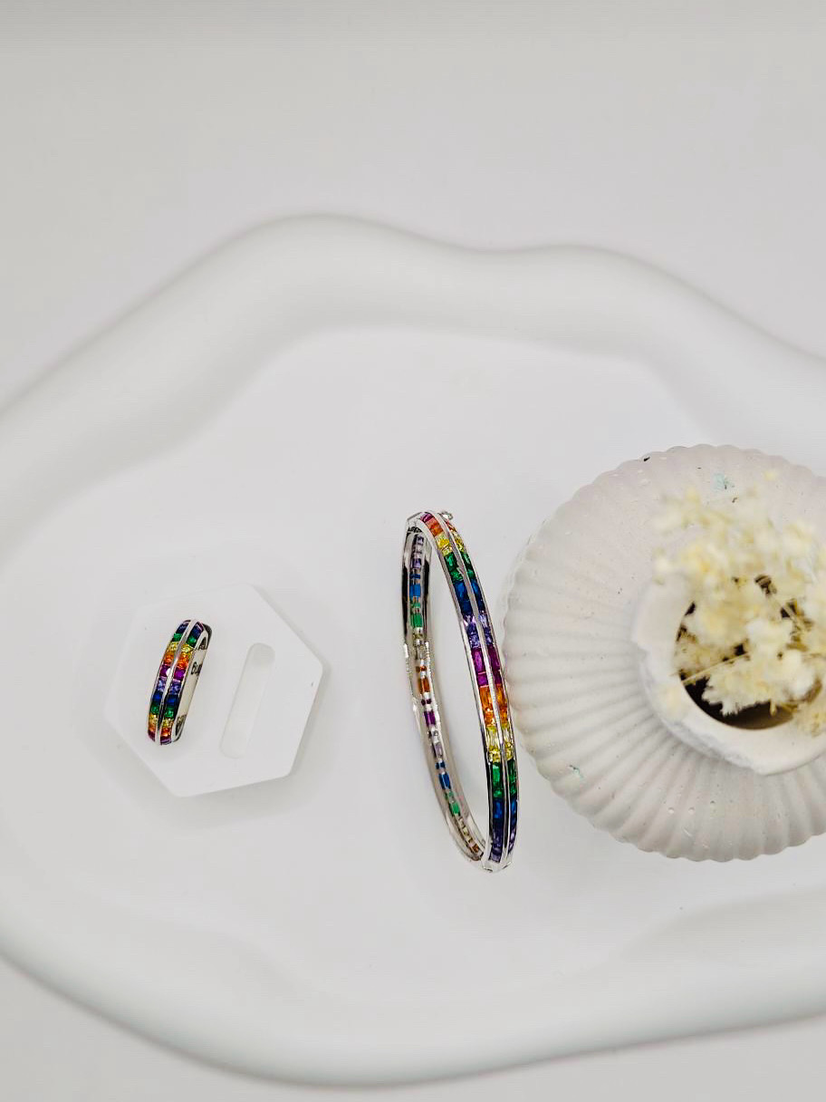 Silver multi color set